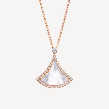 [LuxJewelry]DREAM MOP DIAMOND PAVED PINK GOLD NECKLACE