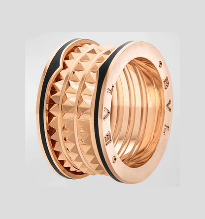 [LuxJewelry]ZERO 1 ROCK BLACK CERAMIC PINK GOLD LARGE MODEL