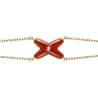 [LuxJewelry]JEUX BRACELET CARNELIAN PINK GOLD 1 DIAMOND