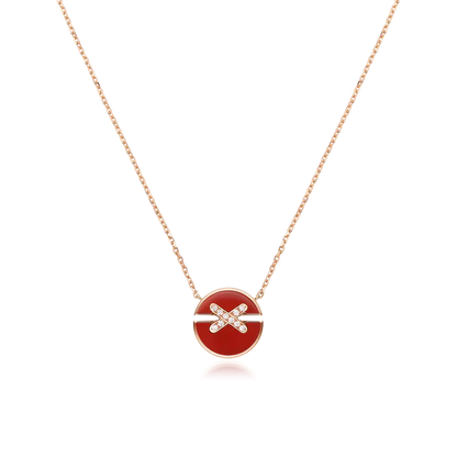 [LuxJewelry]JEUX DE ROSE GOLD DIAMOND NECKLACE