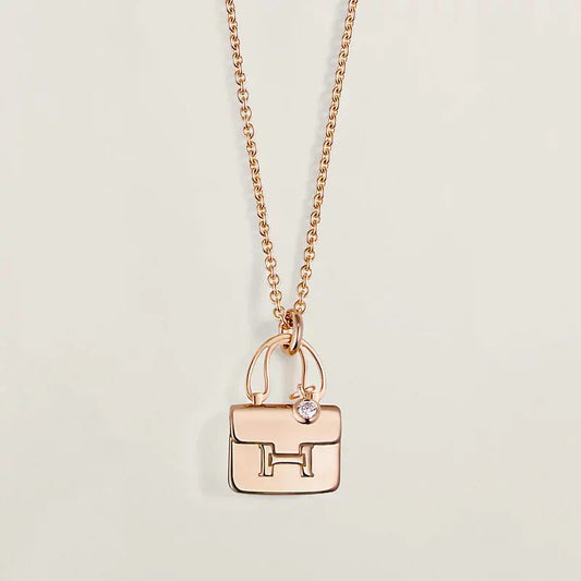[LuxJewelry]AMULETTE PEDANT ROSE GOLD NECKLACE