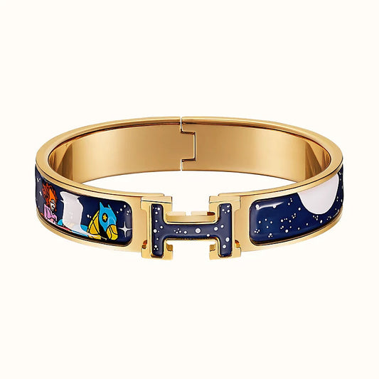 [LuxJewelry]H STAR AND MOON BRACELET 12MM