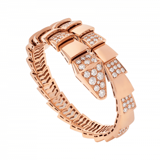[LuxJewelry]SERPENTI WIDE BRACELET PINK GOLD DIAMOND