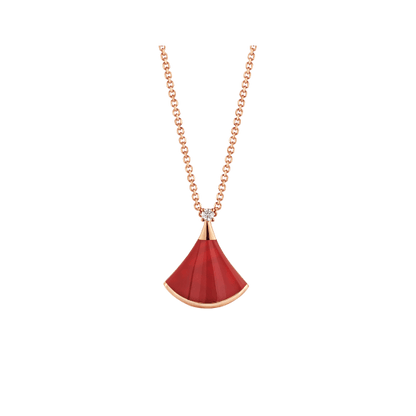 [LuxJewelry]DREAM NECKLACE CARNELIAN 1 DIAMOND