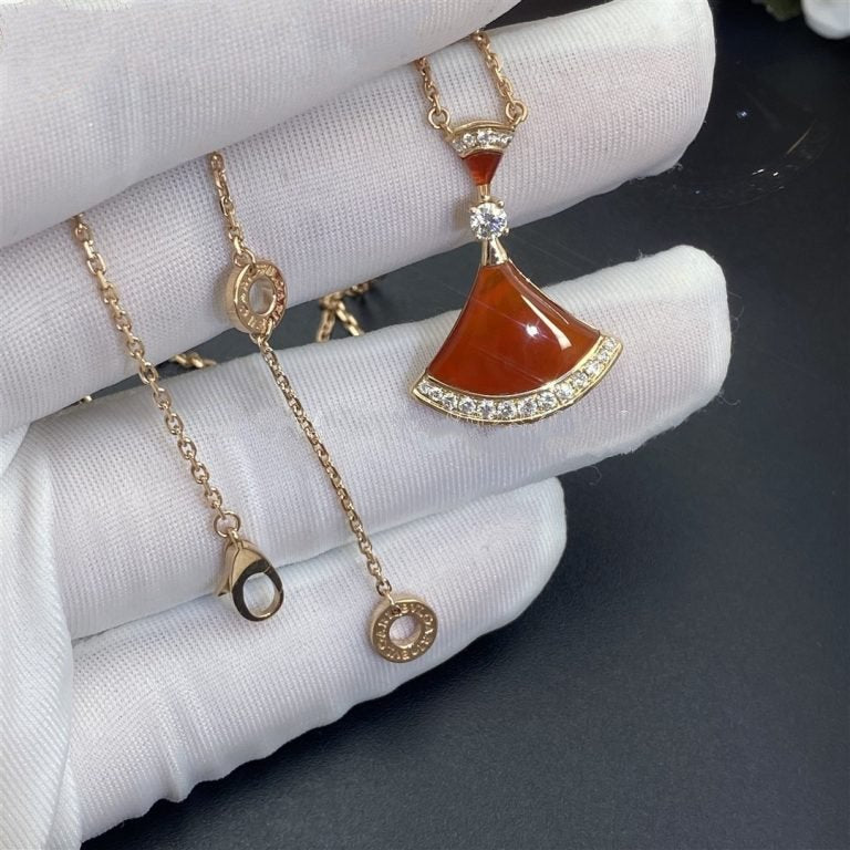 [LuxJewelry]DREAM NECKLACE CARNELIAN DIAMOND
