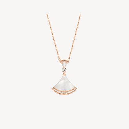 [LuxJewelry]DREAM NECKLACE MOP PINK GOLD DIAMOND