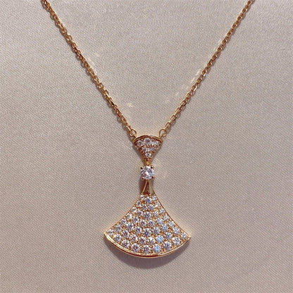 [LuxJewelry]DREAM NECKLACE PINK GOLD FULL DIAMOND