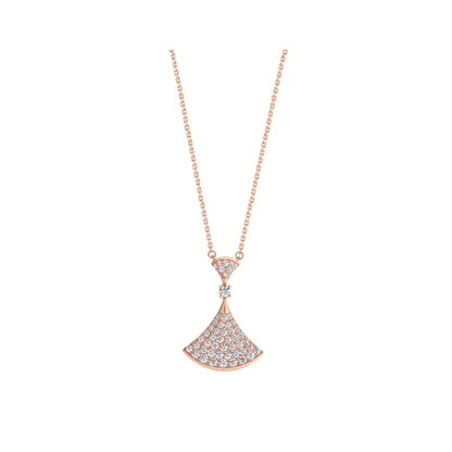 [LuxJewelry]DREAM NECKLACE PINK GOLD FULL DIAMOND
