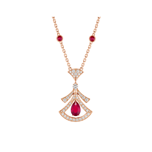 [LuxJewelry]DREAM NECKLACE CARNELIAN DIAMOND PINK GOLD