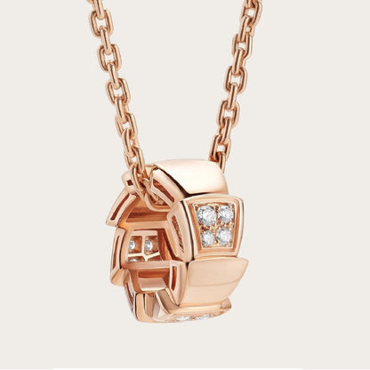 [LuxJewelry]SERPENTI PEDANT DIAMOND PINK GOLD NECKLACE