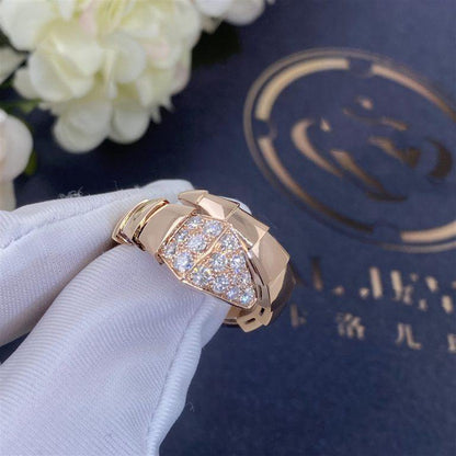 [LuxJewelry]SERPENTI RING PINK GOLD DIAMOND
