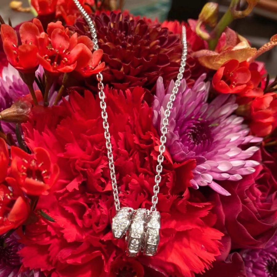 [LuxJewelry]SERPENTI  NECKLACE DOUBLE RING DIAMOND