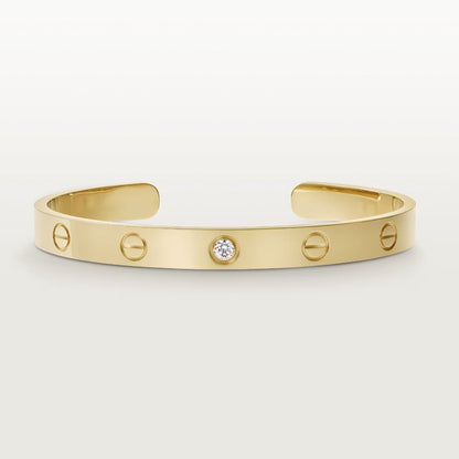 [LuxJewelry]LOVE BRACELET 6.1MM 1 DIAMOND OPEN CUFF