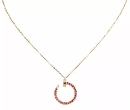 [LuxJewelry]JUSTE NECKLACE GOLD RED DIAMONDS