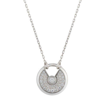 [LuxJewelry]AMULETTE SILVER FULL DIAMOND NECKLACE