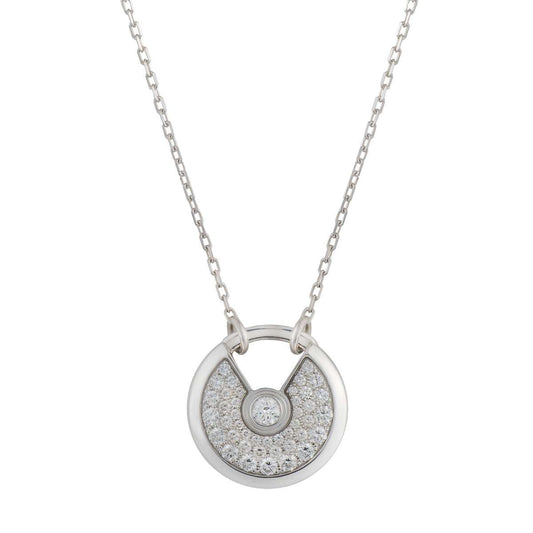 [LuxJewelry]AMULETTE SILVER FULL DIAMOND NECKLACE