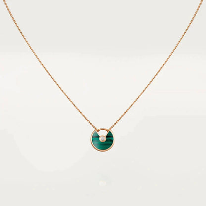 [LuxJewelry]AMULETTE ROSE GOLD MALACHITE NECKLACE