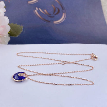 [LuxJewelry]AMULETTE ROSE GOLD AGATE NECKLACE