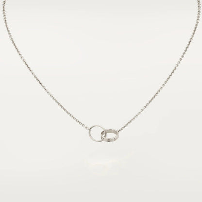 [LuxJewelry]LOVE NECKLACE PINK GOLD AND SILVER
