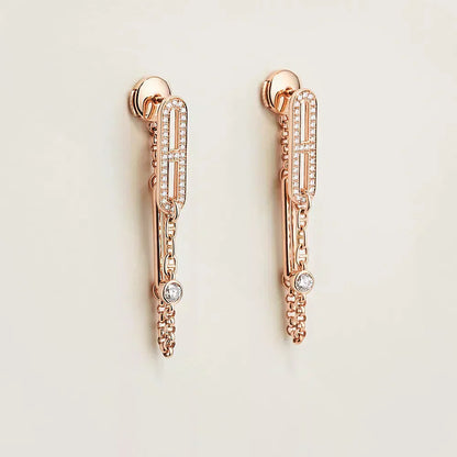 [LuxJewelry]CHAINE CHAOS DIAMOND DROP EARRINGS