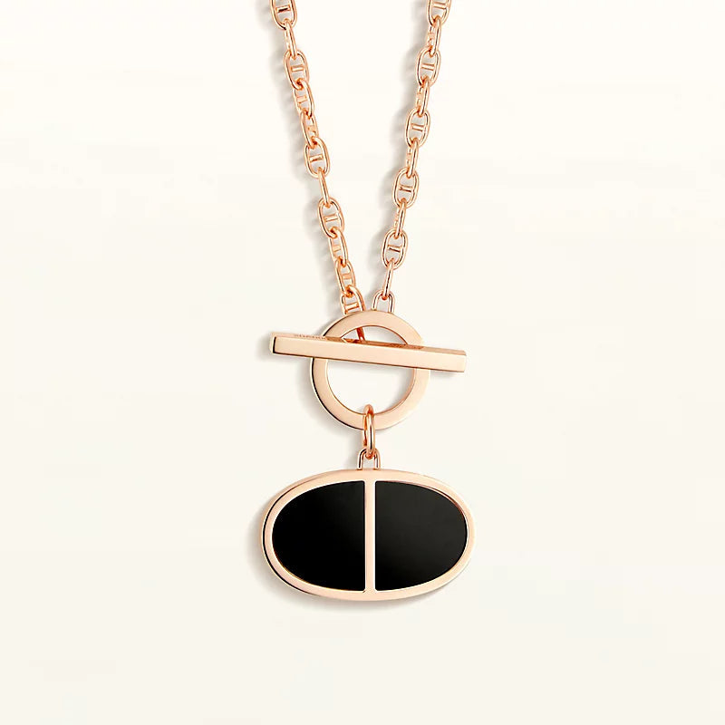 [LuxJewelry]CHAINE VERSO BLACK CERAMIC NECKLACE