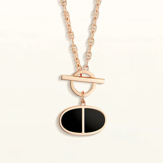 [LuxJewelry]CHAINE VERSO BLACK CERAMIC NECKLACE