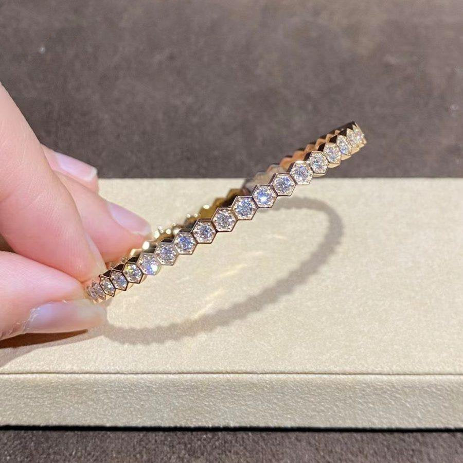 [LuxJewelry]BEE LOVE GOLD BRACELET FULL DIAMOND