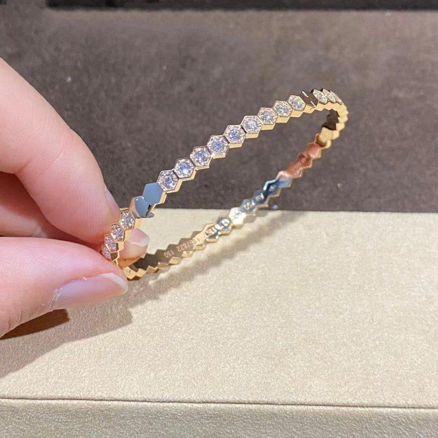 [LuxJewelry]BEE LOVE GOLD BRACELET FULL DIAMOND