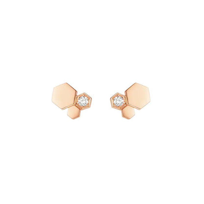 [LuxJewelry]BEE LOVE PINK GOLD DIAMOND EARRINGS