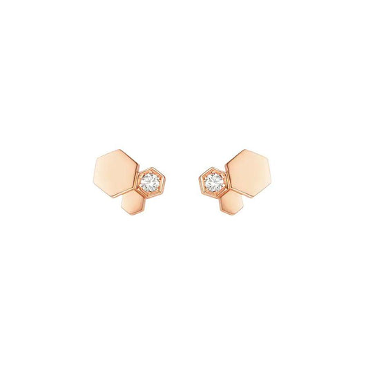 [LuxJewelry]BEE LOVE PINK GOLD DIAMOND EARRINGS