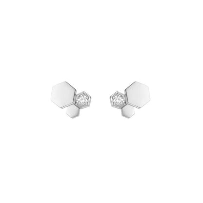 [LuxJewelry]BEE LOVE SILVER DIAMOND EARRINGS