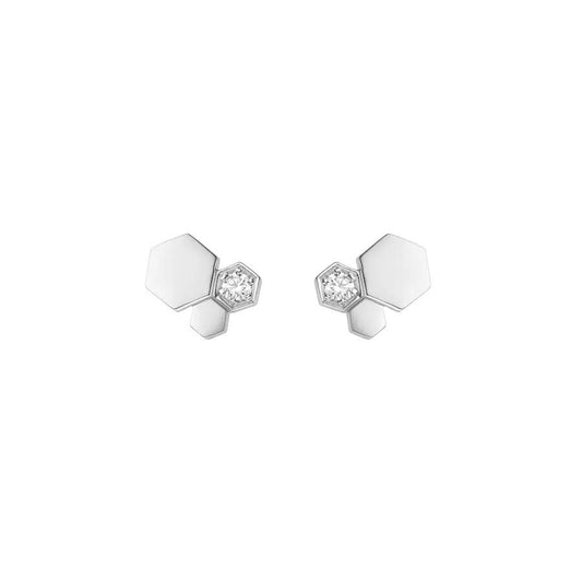 [LuxJewelry]BEE LOVE SILVER DIAMOND EARRINGS