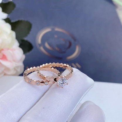 [LuxJewelry]BEE LOVE RING PINK GOLD 1 DIAMOND