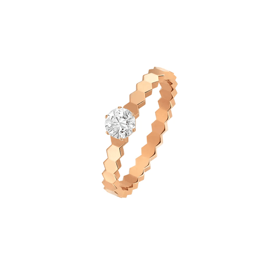[LuxJewelry]BEE LOVE RING PINK GOLD 1 DIAMOND