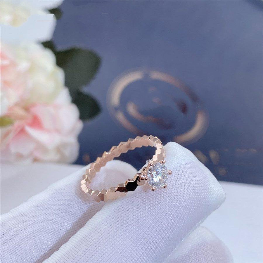 [LuxJewelry]BEE LOVE RING PINK GOLD 1 DIAMOND