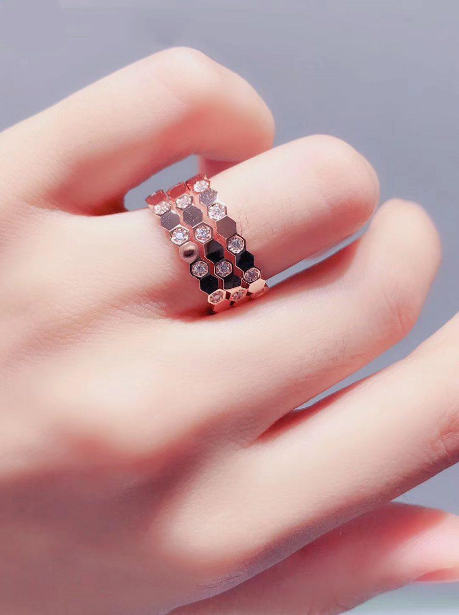 [LuxJewelry]BEE LOVE RING PINK GOLD DIAMOND