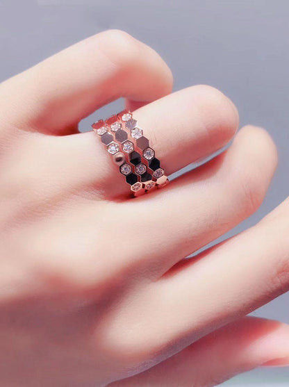 [LuxJewelry]BEE LOVE RING PINK GOLD DIAMOND