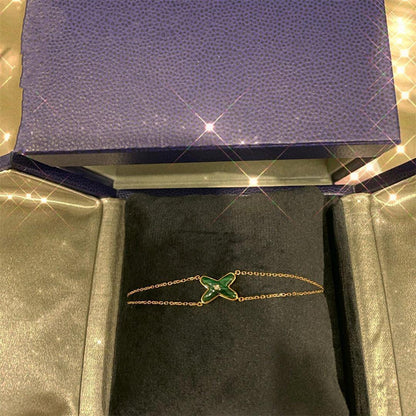 [LuxJewelry]JEUX BRACELET MALACHITE PINK GOLD 1 DIAMOND
