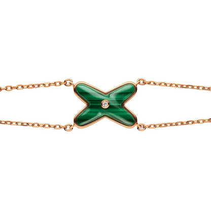 [LuxJewelry]JEUX BRACELET MALACHITE PINK GOLD 1 DIAMOND