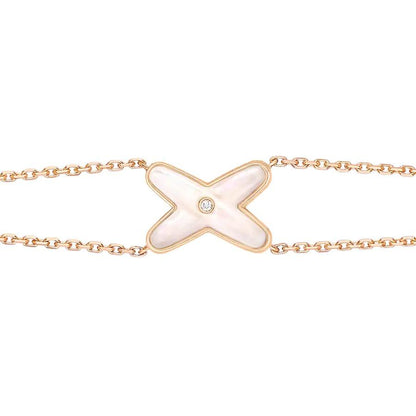 [LuxJewelry]JEUX BRACELET WHITE MOP PINK GOLD 1 DIAMOND
