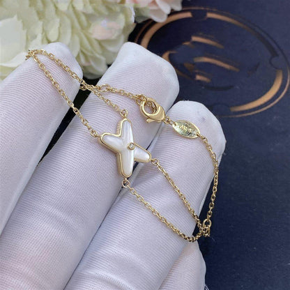 [LuxJewelry]JEUX BRACELET WHITE MOP GOLD 1 DIAMOND