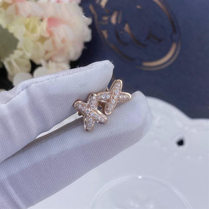[LuxJewelry]JEUX DE PINK GOLD DIAMOND EARRINGS