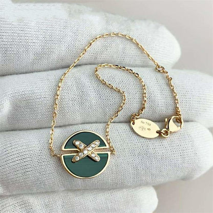 [LuxJewelry]JEUX DE BRACELET MALACHITE PINK GOLD DIAMONDS