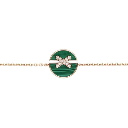 [LuxJewelry]JEUX DE BRACELET MALACHITE PINK GOLD DIAMONDS