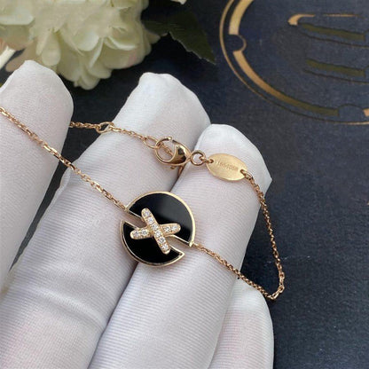[LuxJewelry]JEUX DE BRACELET ONYX PINK GOLD DIAMOND