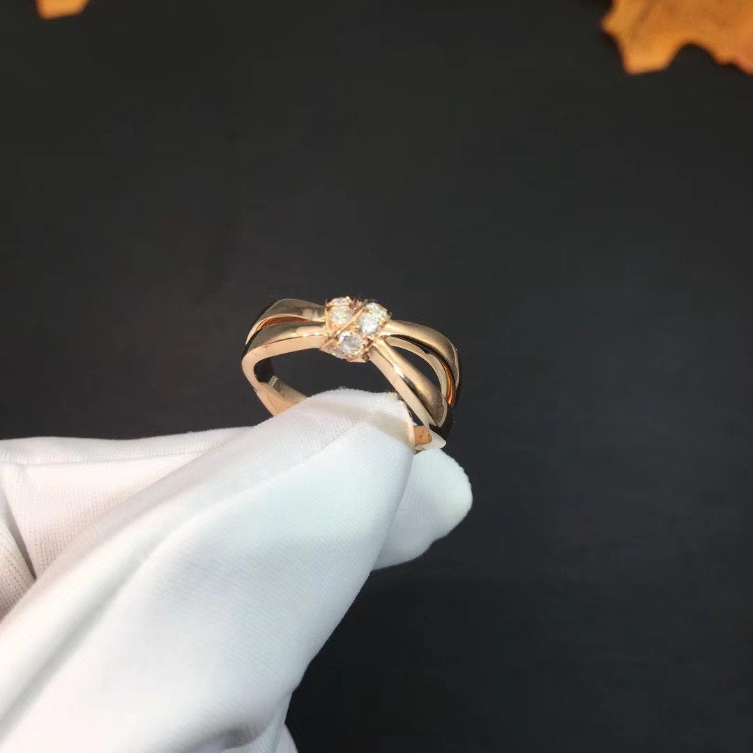 [LuxJewelry]LIENS RING PINK GOLD DIAMOND