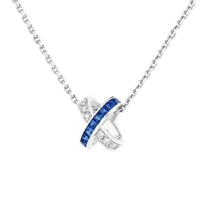 [LuxJewelry]LIENS DIAMOND SILVER NECKLACE