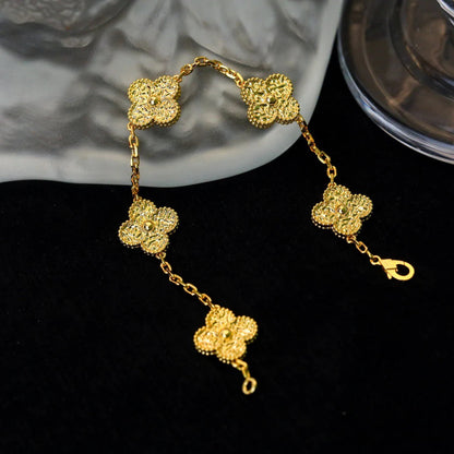 [LuxJewelry]CLOVER 5 MOTIFS BRONZING BRACELET
