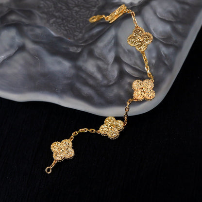 [LuxJewelry]CLOVER 5 MOTIFS BRONZING BRACELET