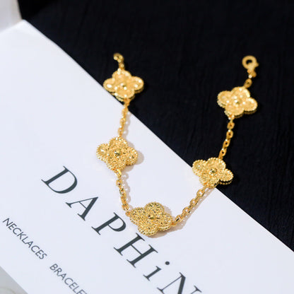 [LuxJewelry]CLOVER 5 MOTIFS BRONZING BRACELET